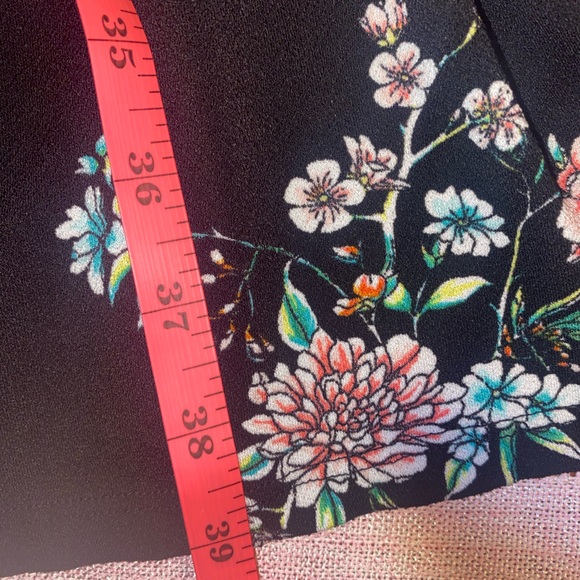 🌸 H&M Black Floral Midi Dress | Tie Neck | 3/4 Sleeves | Sz S 🌸 - Picture 11 of 11